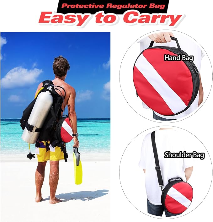 Portable Scuba Regulator Bag, Professional Diving Travel Bags Protective Gear Carry Handbag with Adjustable Shoulder Strap for Divers