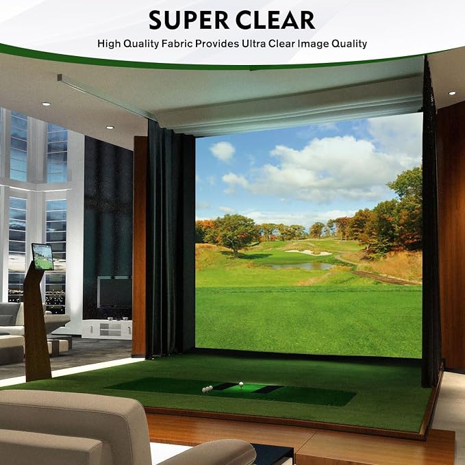 Golf Impact Screen with Upgraded Grommet Slings, 3D Air Mash Golf Simulator Impact Screen for Training, Golf Simulators Hitting Mat for Home, Indoor, Outdoor