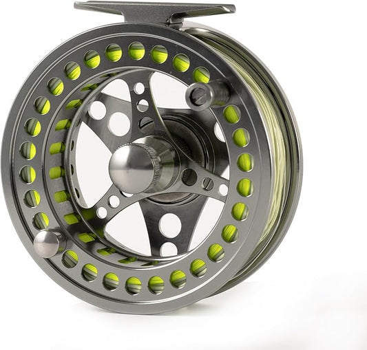 EX-ALC Fly Reel 3/4 5/6 7/8 9/10WT CNC Machined Large Arbor Aluminum Fly Fishing Reels Silver/Gunsmoke Fly Reels