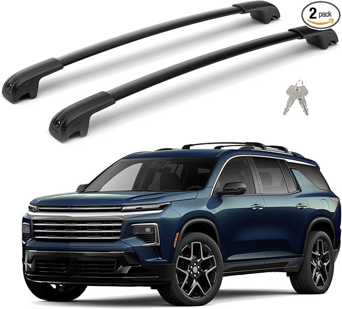 300Lbs Lockable Roof Rack Crossbars Compatible with Chevy Traverse 2022-2026, Heavy Duty Aluminum Cross Bar Fit Luggage Luggage Kayaks Bicycles Snowboard