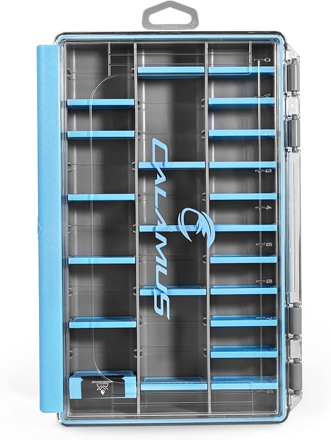 Calamus DryVault Waterproof Tackle Box, Sturdy 3600 Tackle Trays, Fishing Tackle Box Organizer With Removable Dividers, Lure Box and Terminal Tackle Storage