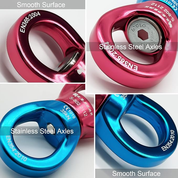 35kN Swing Swivel, CE Certified 360°Rotational Device, Silent Hanging Accessory for Tree Swing, Aerial Dance