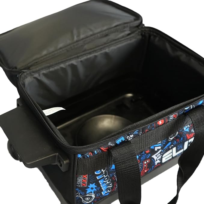 ELITE Basic Single Roller Bowling Ball Bag | Multiple Colors | Fits Up to Size 10.5 Shoes | Compact Design | Bowling Bags With Wheels