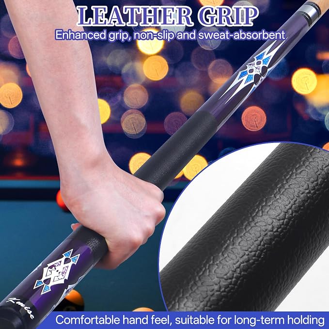 Kmise Pool Stick Set of - 58" Pool Cue Stick, Canadian Maple Professional Billiards Pool Cue, Pool Sticks for Adults, 18~21oz Multiple Colors