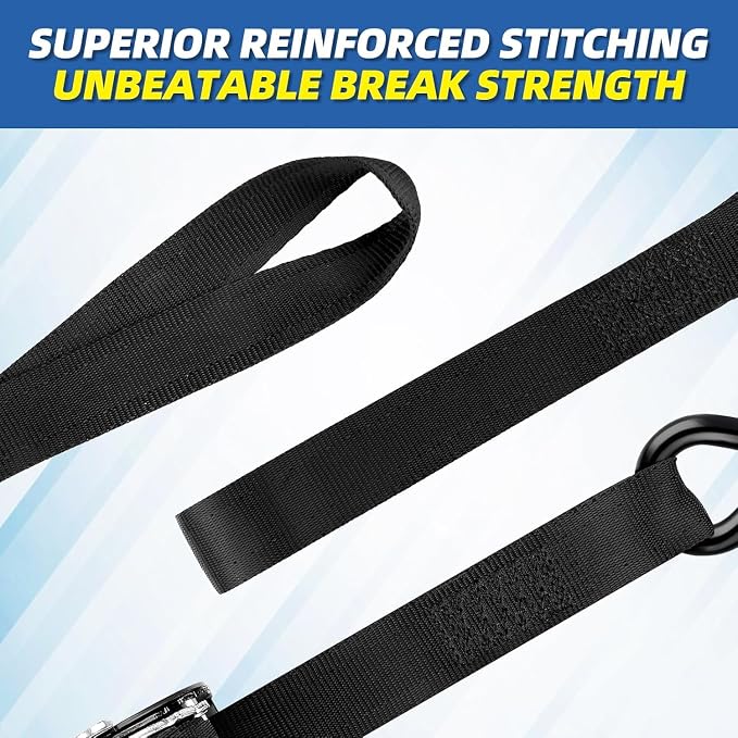 Retractable Ratchet Strap Heavy Duty 4 Pack 10 FT 1800 LB Break Strength Ratchet Tie Down with Safety Lock S Hooks and Soft Loop Tie Down.
