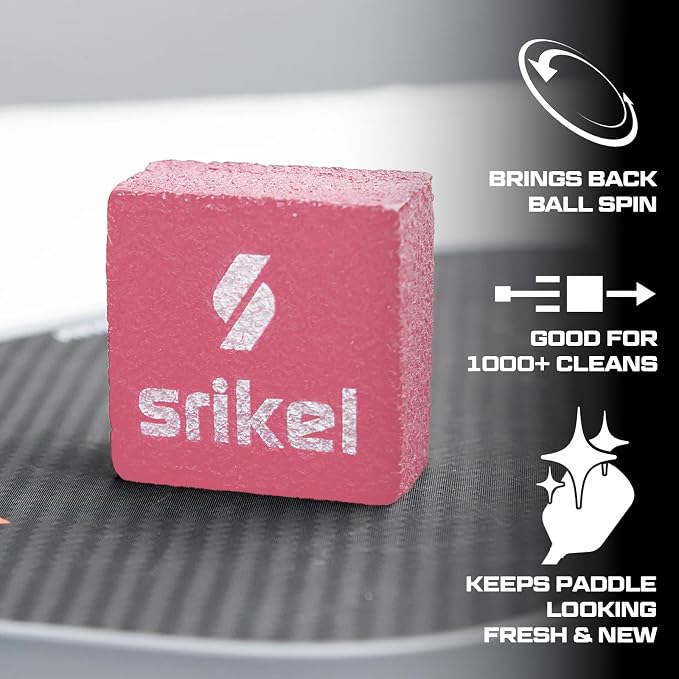 Pickleball – Paddle Cleaner Eraser with Carrying Storage Case, Premium Carbon Fiber Pickle Ball Racket Cleaner, Fast & Easy Rubber Eraser Removes Ball Residue, Dirt & Scratches