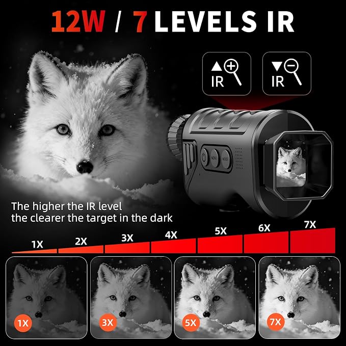 Night Vision Monocular, Portable Night Vision Scope for Outdoor Hunting, Camping, Digital Infrared Night Vision Goggles with 16X Zoom, 1080P Camera & Video Recording, 32GB SD Card Included