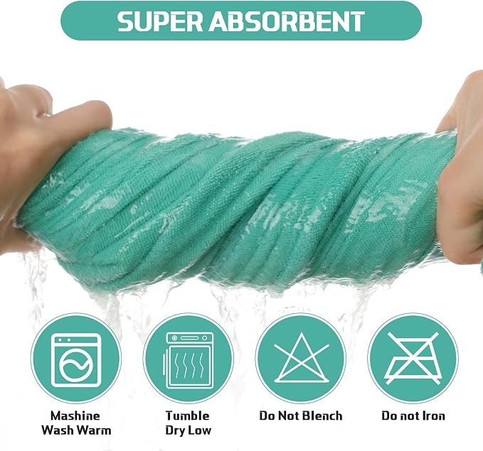 Mixweer 2 Pcs Oversized Bath Towels, 40 x 80 Inch Giant Microfiber Jumbo Bath Sheets Ultra Soft Bathroom Microfiber Quick Dry Absorbent Shower Towels for Spa Camping Beach (Turquoise)