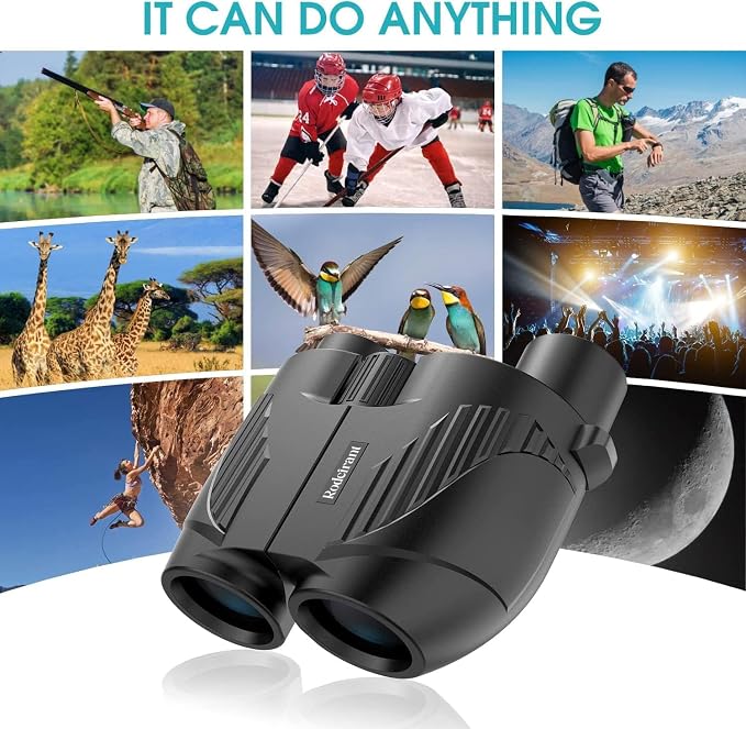 20x25 High Powered Binoculars for Adults,Compact HD Waterproof Durable and Clear BAK4 Prism FMC Lens,Suitable for Bird Watching,Sightseeing and Outdoor Sports,Black
