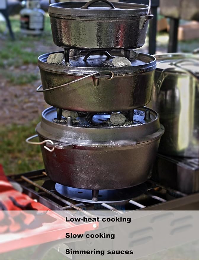 FT10 Replacement Parts for Camp Chef Flame Tamer Heat Diffuser Plate Gas Stovetop 10 Inch Heat Deflector Slow Cooking Simmering Dutch Oven Pans Canning Pot Water Bath Kettle Camp Cooking Accessories