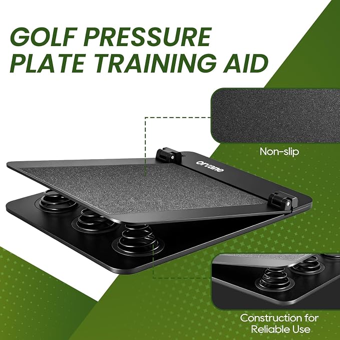 Golf Pressure Plate Training Aid, Adjustable Weight Shift Balance Board, Boost Swing Speed, Power & Consistency, Golf Swing Tempo Training Tool, Indoor/Outdoor Practice & Golf Training Aids