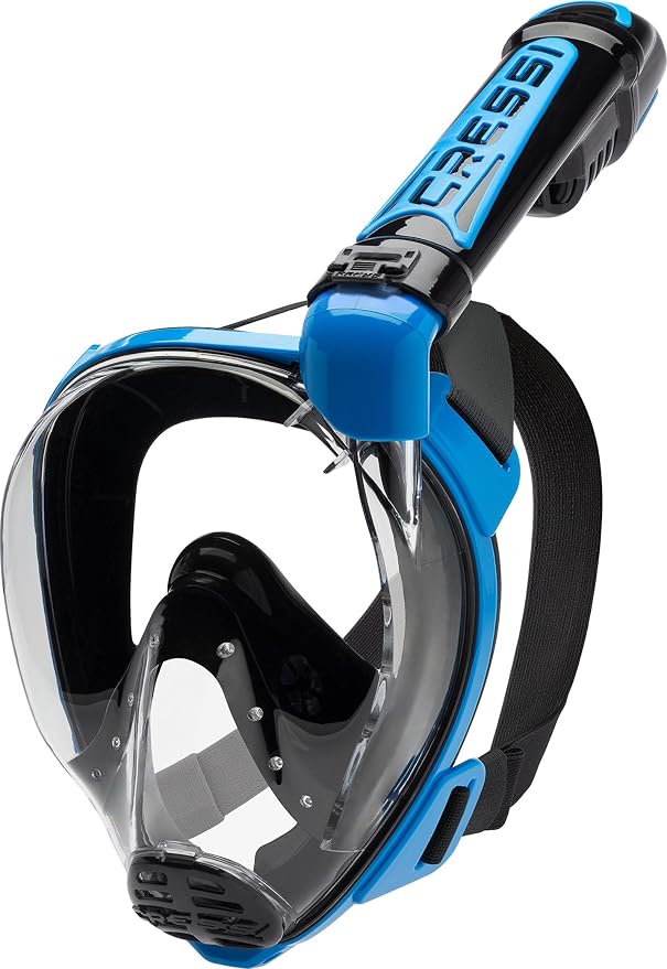 Cressi Adult Snorkeling Full Face Mask - Wide Clear View, Anti-Fog System - Easy Breathing: Safety First - New 2019 - Duke Dry: Designed in Italy: Quality Since 1946