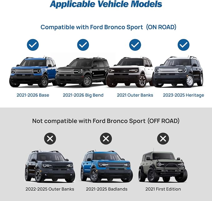 JOYTUTUS 300lbs Lockable Roof Rack Cross Bars Compatible with Ford Bronco Sport (On-Road) Base & Bigbend 2021-2026 & Outer Banks 2021 & Heritage 2023-2025