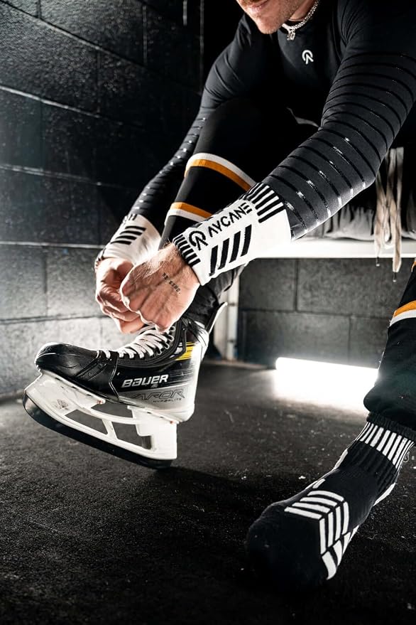 Blade X White Wrist Guards, Lightweight, Quick-Drying, Breathable Fabric, Flexible Fit, Level 3 Cut-Resistant Protection, Durable and Comfortable Wrist Protection for Hockey Players