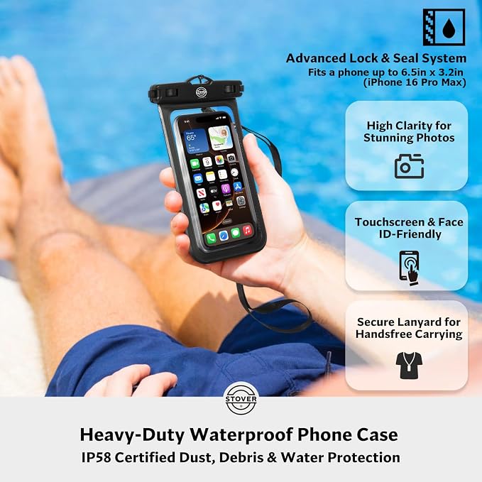 STOVER 30L Waterproof Dry Backpack & Phone Case - X-Large Floating Dry Bag for Kayaking, Travel, Hiking, Fishing, Camping, Motorcycles & Beach, Heavy-Duty Roll Top Men/Women (Green)