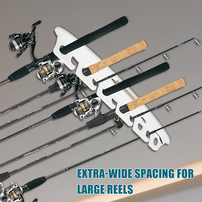 Wall Mount HDPE Fishing Rod Holder for 11 Rods – Heavy-Duty Vertical Rod Rack with Thickened Design, UV & Corrosion Resistant Storage for Dock, Garage & Boathouse