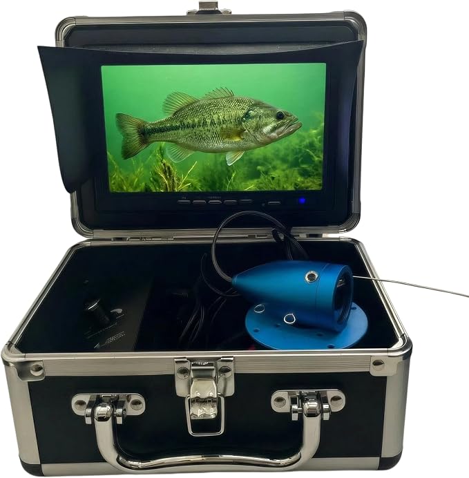 7" Underwater Fishing Camera 1080P HD Fish Finder | 12 IR + 12 White LEDs, 30m Cable, Waterproof Ice Fishing, For Boat, Lake & River