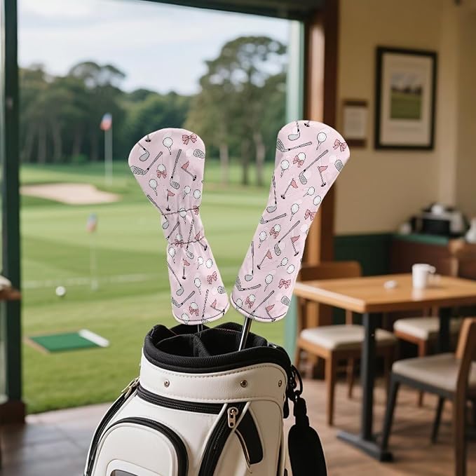 Rnyleeg Golf Club Head Covers for Women Driver Head Cover Leather Fairway Wood Headcover Hybrid Headcovers for Golf Clubs