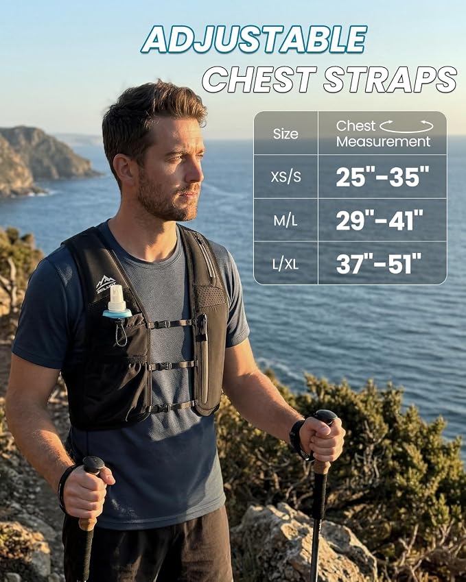 Zelvot Running Vest for Women Men, Adjustable Running Phone Holder Vest, USA Original Patent, Running Hydration Vest with 500ml Soft Flask, Reflective Running Backpack for Hiking Cycling