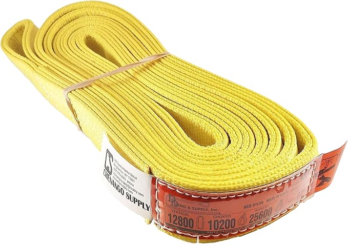DD Sling 2" x 14' Nylon Endless Lifting Sling – USA Made, 12,800 lb Vertical, 10,200 lb Choker, 25,600 lb Basket – 2 Ply Heavy Duty 900 Webbing, Type 5 Endless Rigging Sling