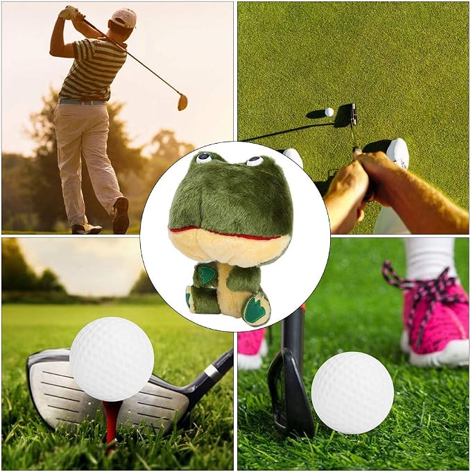 Plush Golf Club Covers Frog Shape Protective Driver Covers for Safeguarding Clubs During Travel and Movement