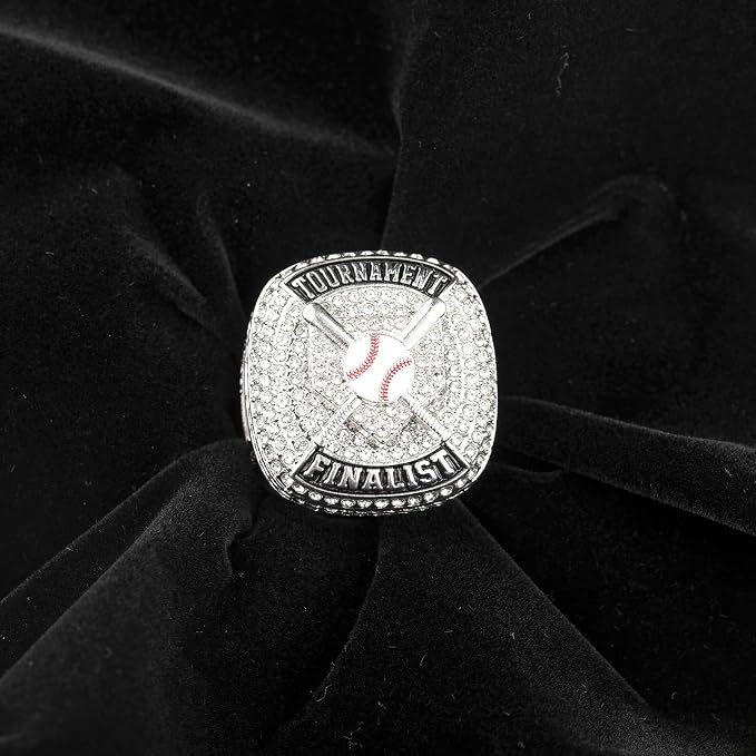 12 pcs Pack Baseball Home Plate Championship Trophy Ring Award Gift for Tournament Teams palyers Awards Size 9.5 Gold, Silver, Bronze Color
