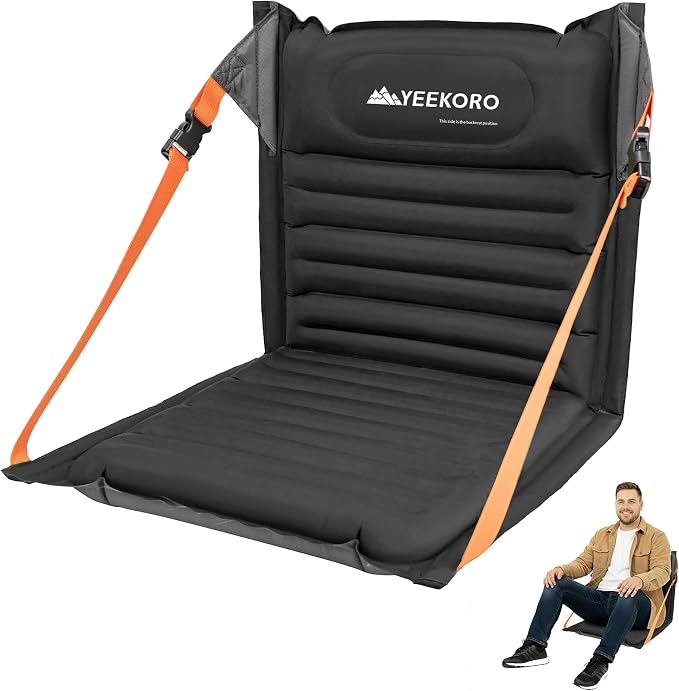 Inflatable Folding Seats, Portable Chairs with Back Support, Foldable and Lightweight Seat for Camping/Sporting Events,Stadium Seats with Storage Bag Lounge Chair