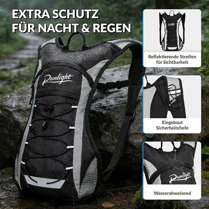 Runlight Lightweight Hydration Backpack,Running Vest for Women Men with 1.5L Water Bladder, Hydro Water Daypack for Running,Hiking,Cycling,Climbing,Biking