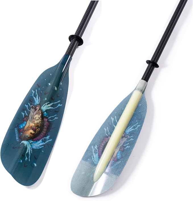 Hornet Watersports Fiberglass Kayak Paddle for Adults- Ideal for Touring, Fishing and Boating- 90.5 inches / 230CM Adjustable with Carbon Fiber Shaft- Kayak Oars Kayaking Equipment