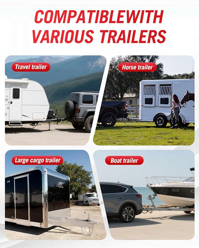 FZZD Trailer Tongue Weight Scale, 2000 lbs Max Weight Capacity, for RV, Boat, Travel Trailers, Black