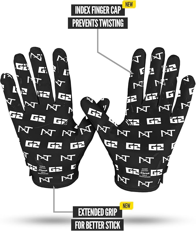 Nxtrnd G2 Pro Football Gloves, Men's Ultra Sticky Elite Receiver Gloves