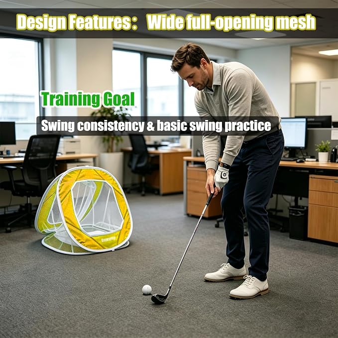 3-in-1 Pop Up Golf Chipping Net – Precision & Distance Trainer, Easy Indoor/Outdoor Setup – Ideal Gift