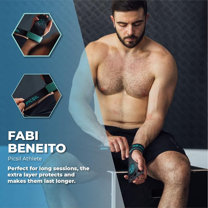 PICSIL | Falcon Grips | Grip All Surfaces and Bar Types | Use with Magnesium | Carbon Fibre Material | for Crosstrainig, WOD, Gym & Calisthenics |