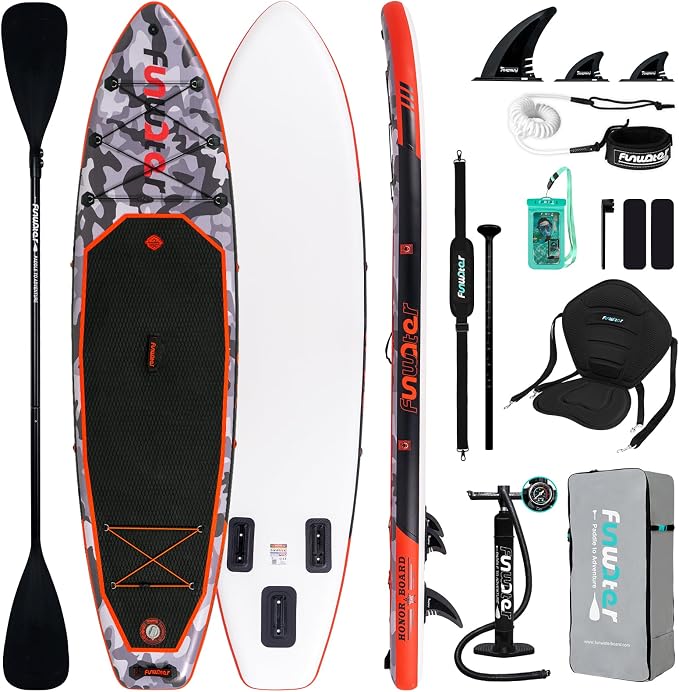 FunWater Inflatable Stand Up Paddle Board with Premium SUP Paddleboard Accessories, Anti-Slip EVA Deck, 11'6''/11'/10'6'' Paddle Boards for Adults & Youth of All Skill Levels