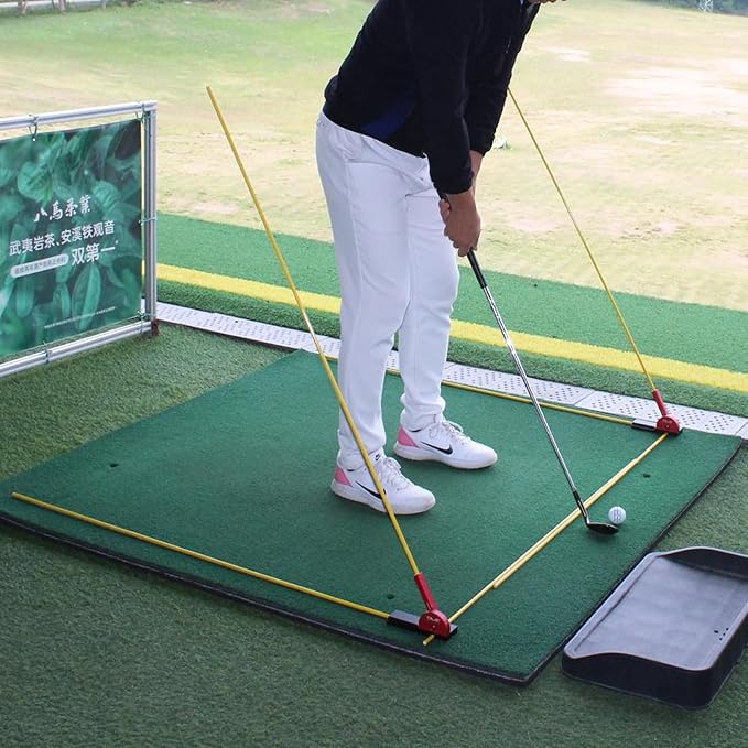 Golf Swing Trainer with 3 Alignment Sticks Portable Golf Training Aid with Angle Dial-OLE ANDIGO Golf Training Equipment,Golf Trainer,Golf Swing Trainer Aid,Swing Plane Corrector for Outdoor Golf Gift