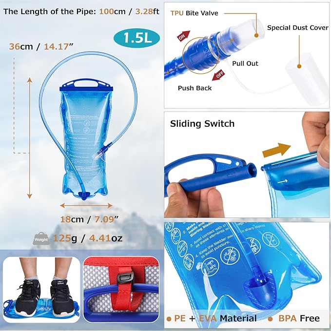 Azarxis Running Water Bottles Flask BPA Free Leakproof Hydration Vest Packs Waist Belt Replacement for Triathlon Marathon Hiking Cycling Climbing Runner