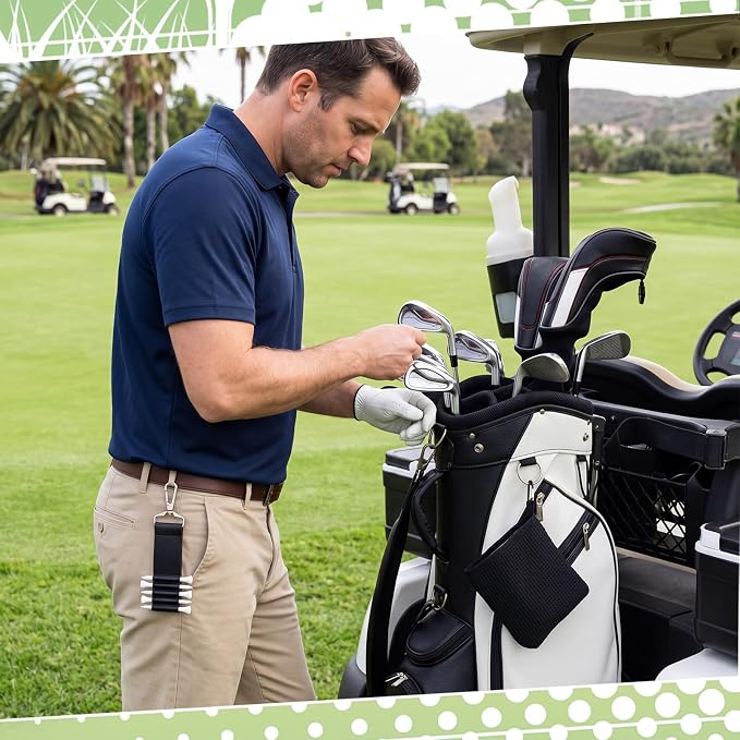 Duraaamo 21 Pcs Golf Accessories Kit Include Double Layer Cleaning Pouch Golf Ball Bag Storage Bag Tee Holder Divot Tool Cleaner Brush 10 Tees 4 Markers Alignment Tool for Dad Men Women Gifts