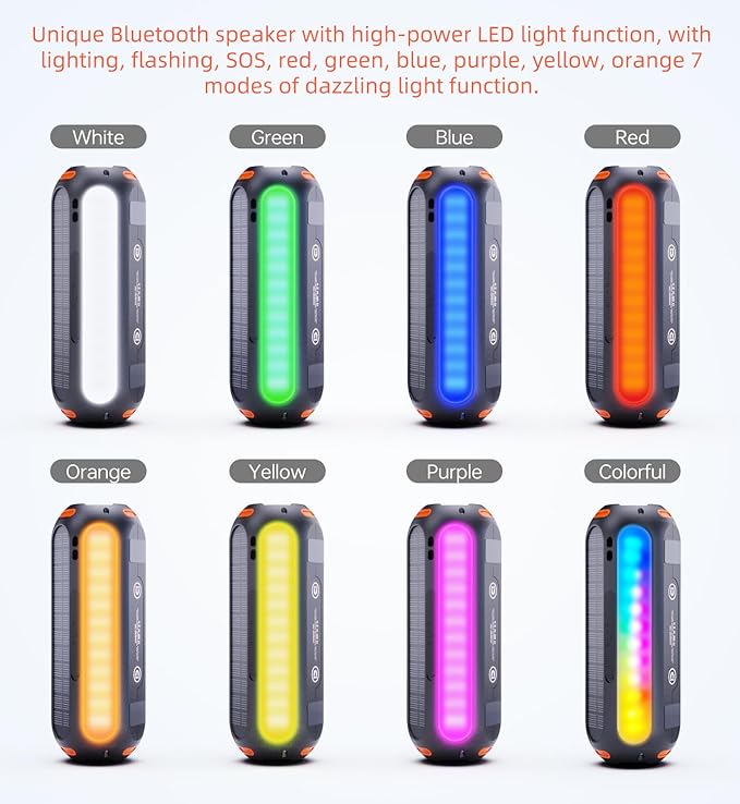 Golf Speaker Magnetic Bluetooth Speaker with 7 Colorful Flashing Lights 20W Super Bass 15H Playtime Portable Waterproof for Golf Cart,Golf Gifts,Outdoor, Home (Black)