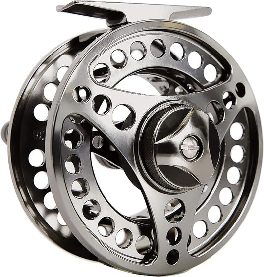 EX-ALC Fly Reel 3/4 5/6 7/8 9/10WT CNC Machined Large Arbor Aluminum Fly Fishing Reels Silver/Gunsmoke Fly Reels