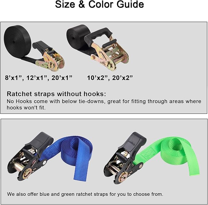 Ayaport Endless Ratchet Strap Large Ratcheting Tie Down 2 Inches 20 Feet Motorcycle Car Roof Rack Trailer Cargo Straps