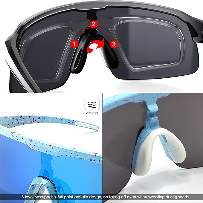 Sunglasses TR90 Frame Anti-Slip Full Coating HD Lens UV400 Protection Cycling Multi-Sport