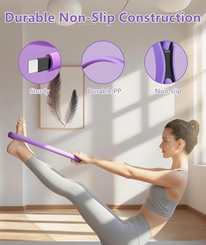 Pilates Ring Set with Adjustable Resistance - Full Body Workout Kit for Women, Portable Travel Bag & Anti-Slip Accessories