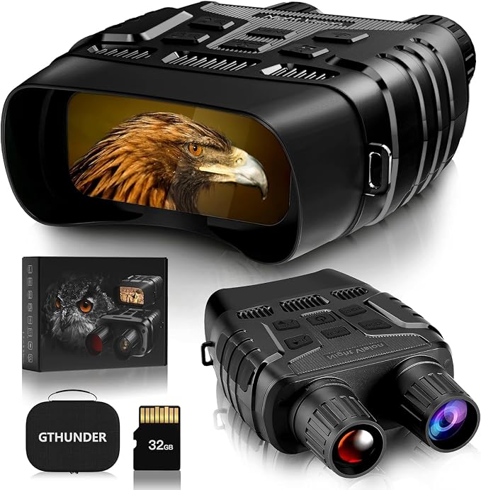 GTHUNDER Night Vision Goggles Binoculars with Remote Monitor on App | Crystal Clear 4K UHD Video & 52MP Full Color Photos on 4" HD Screen |10X Zoom Ideal for Camping Hunting & Wildlife Observation