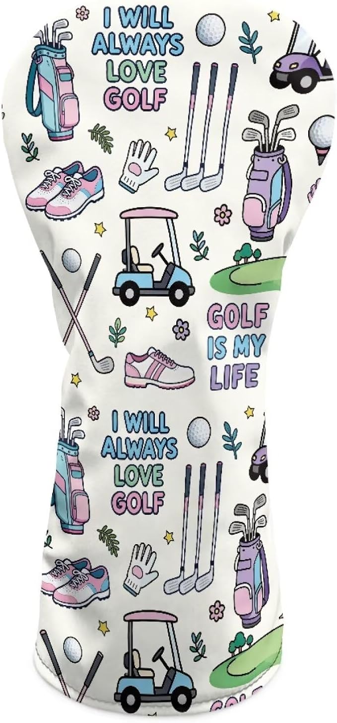 Rnyleeg Golf Club Head Covers for Women Driver Head Cover Leather Fairway Wood Headcover Hybrid Headcovers for Golf Clubs