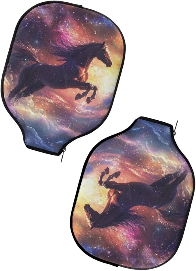 Horse Pickle Ball Paddle Cover 4 Pieces Pickleball Paddle Cover with Zippered Pickleball Covers for Paddles Racket Sleeve for Most Standard Pickball Paddles Gifts for Sports Lovers