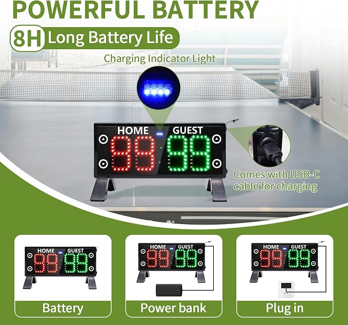 YZ High Bright Large Digital Scoreboard, Portable Outdoor Electronic Scoreboard with Remote, Score Keeper for Basketball/Pickleball/Outdoor Games