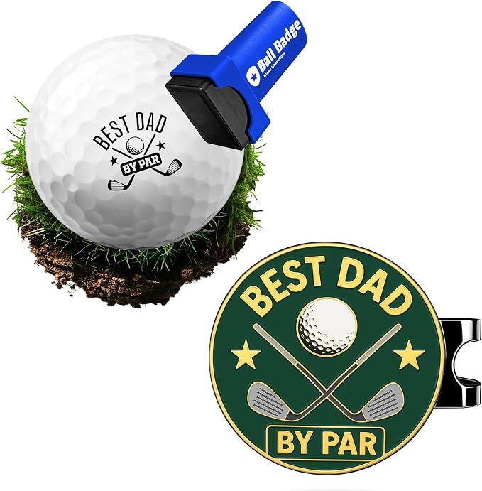 Ball Stamp Best Dad By Par and Hat Clip Marker Best Dad By Par- Bundle