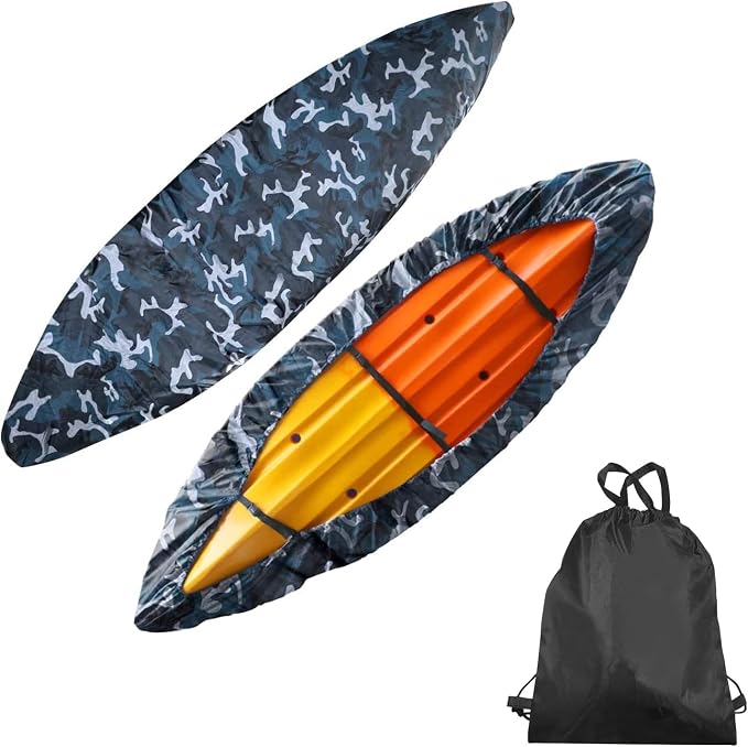 420D Durable 2.6m-6m/7.8-18ft,7 Sizes, 9 Color Durable Kayak Cover Canoe Cockpit Dust Cover, Waterproof UV Sunblock Shield Protector for Fishing Boat,Kayak,Canoe,Paddle Board