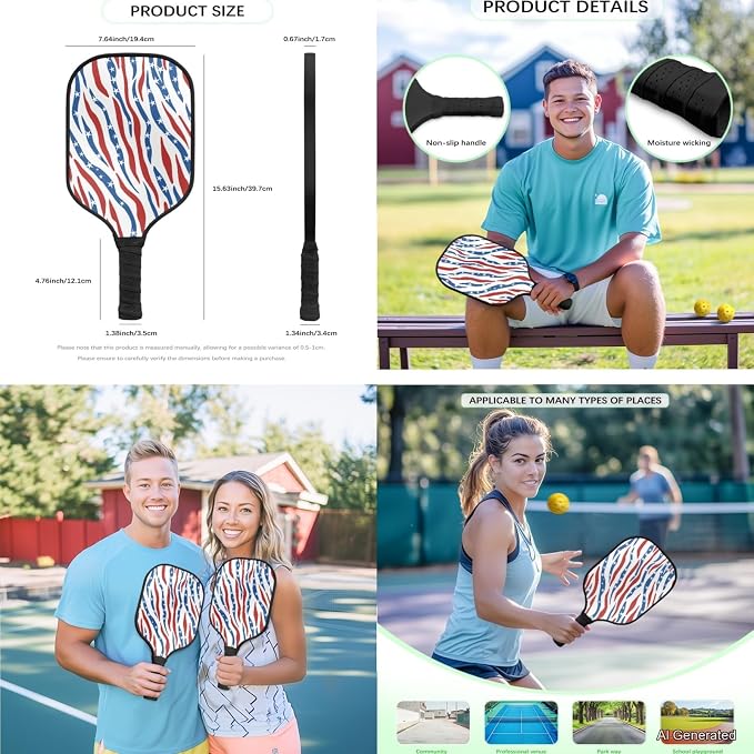 Pickleball Paddles Set 3PCS Pickleball Paddle Case Pickleball Racket Pickleball Bag Ideal for Beginners Gifts