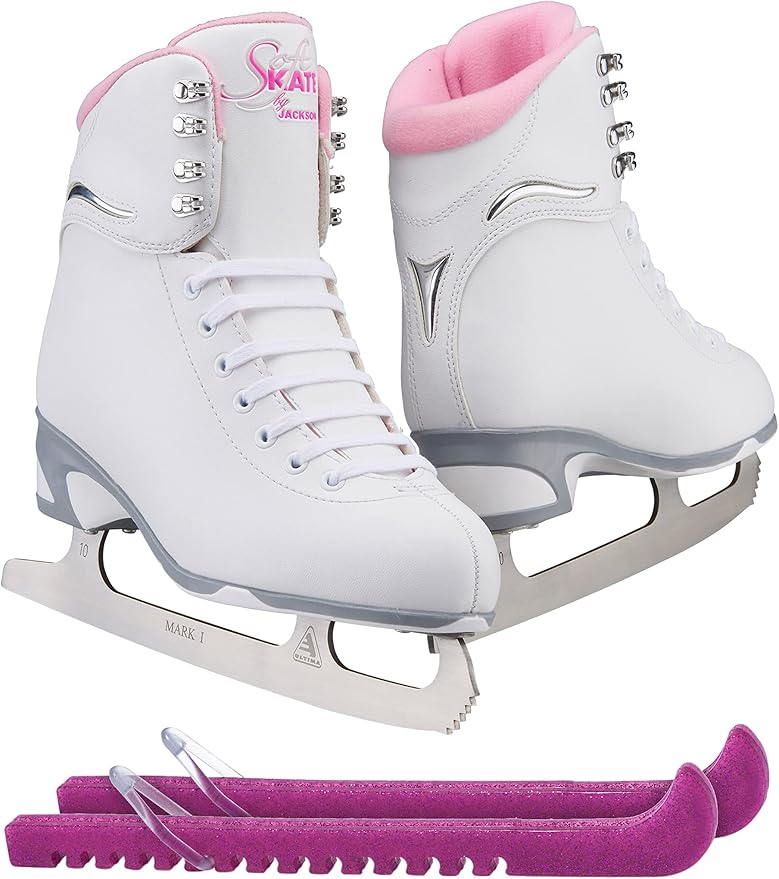 Jackson Ultima Finesse JS180 / JS181 / JS184 Figure Ice Skates for Women and Girls Bundle with Guardog Skate Guards Improved, JUST LAUNCHED 2023
